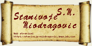 Stanivoje Miodragović vizit kartica